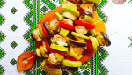 Chicken and vegetable kebabs