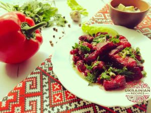 Stewed pork with beets