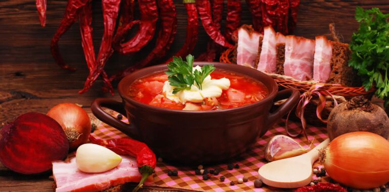 What dishes were on the Ukrainian table over 100 years ago?